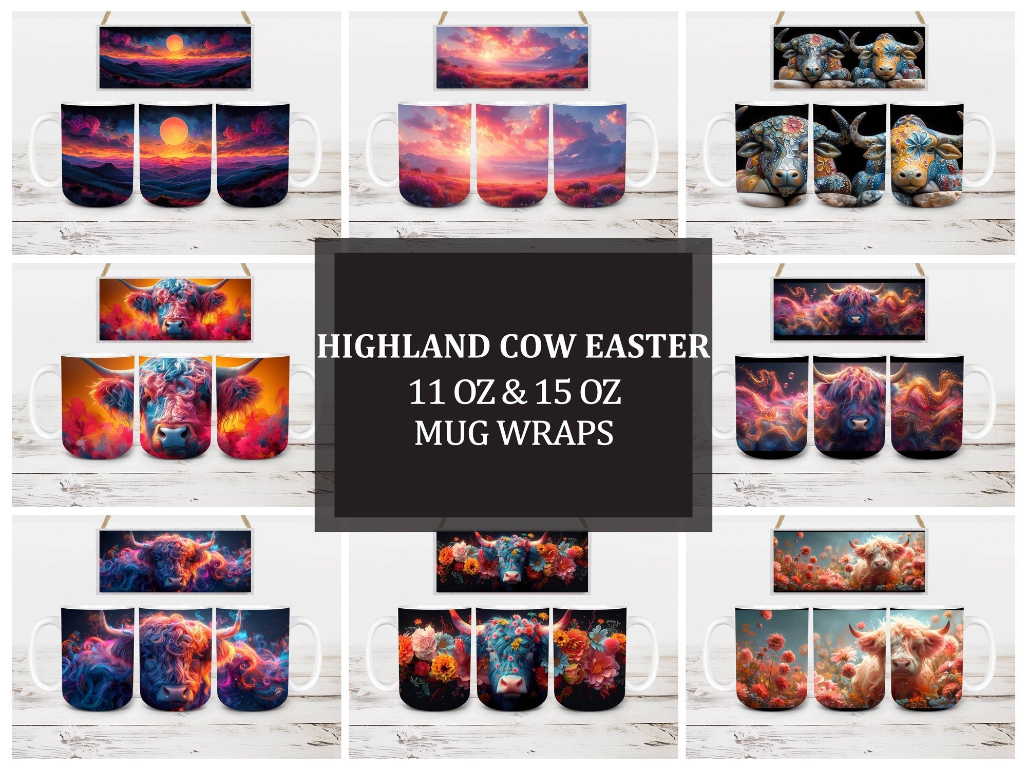Highland Cow 2 Mug Wrap - CraftNest