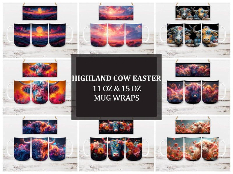 Highland Cow 2 Mug Wrap - CraftNest
