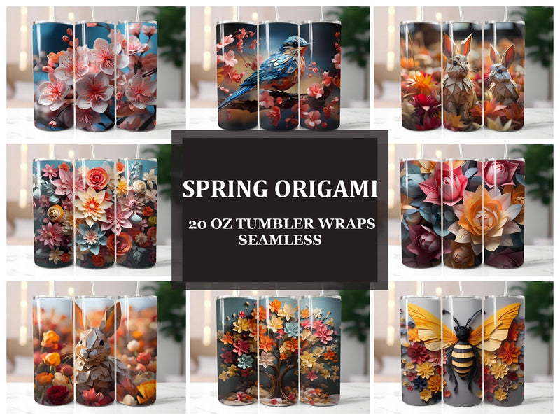 Spring Origami 7 Tumbler Wrap - CraftNest