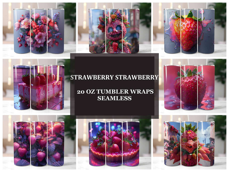 Strawberry 2 Tumbler Wrap - CraftNest - Digital Crafting and Art