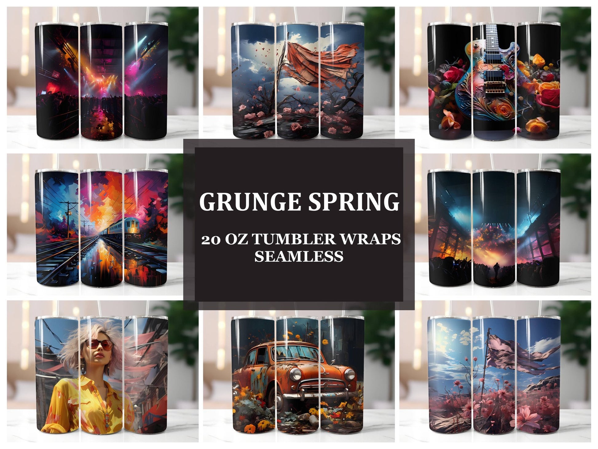 Grunge Spring 3 Tumbler Wrap - CraftNest