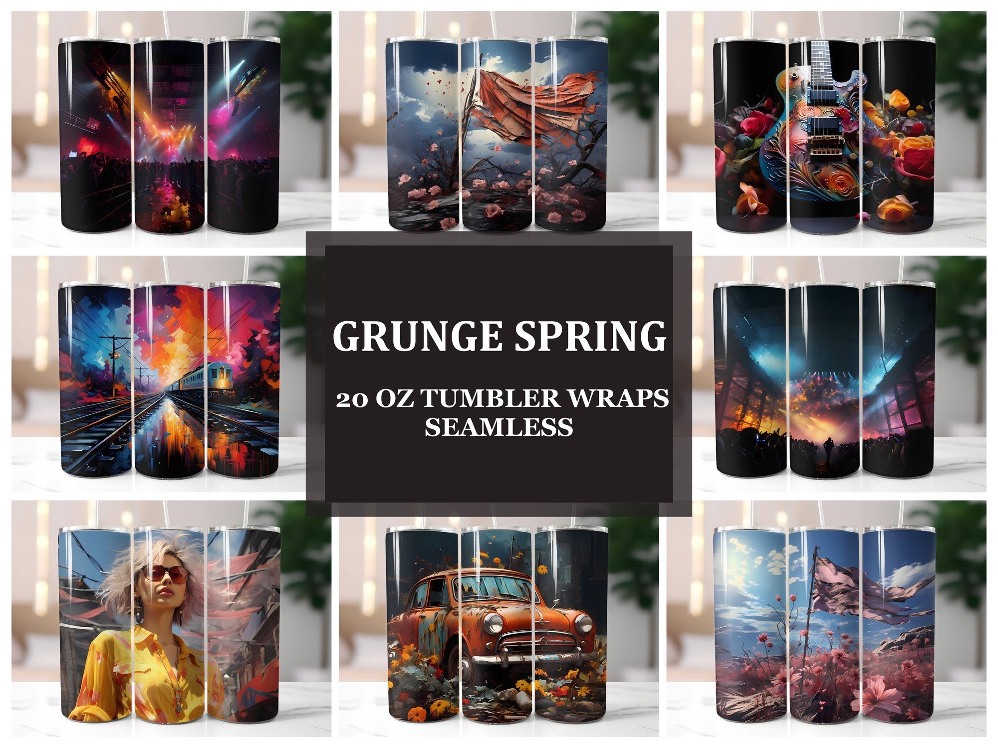Grunge Spring 3 Tumbler Wrap - CraftNest