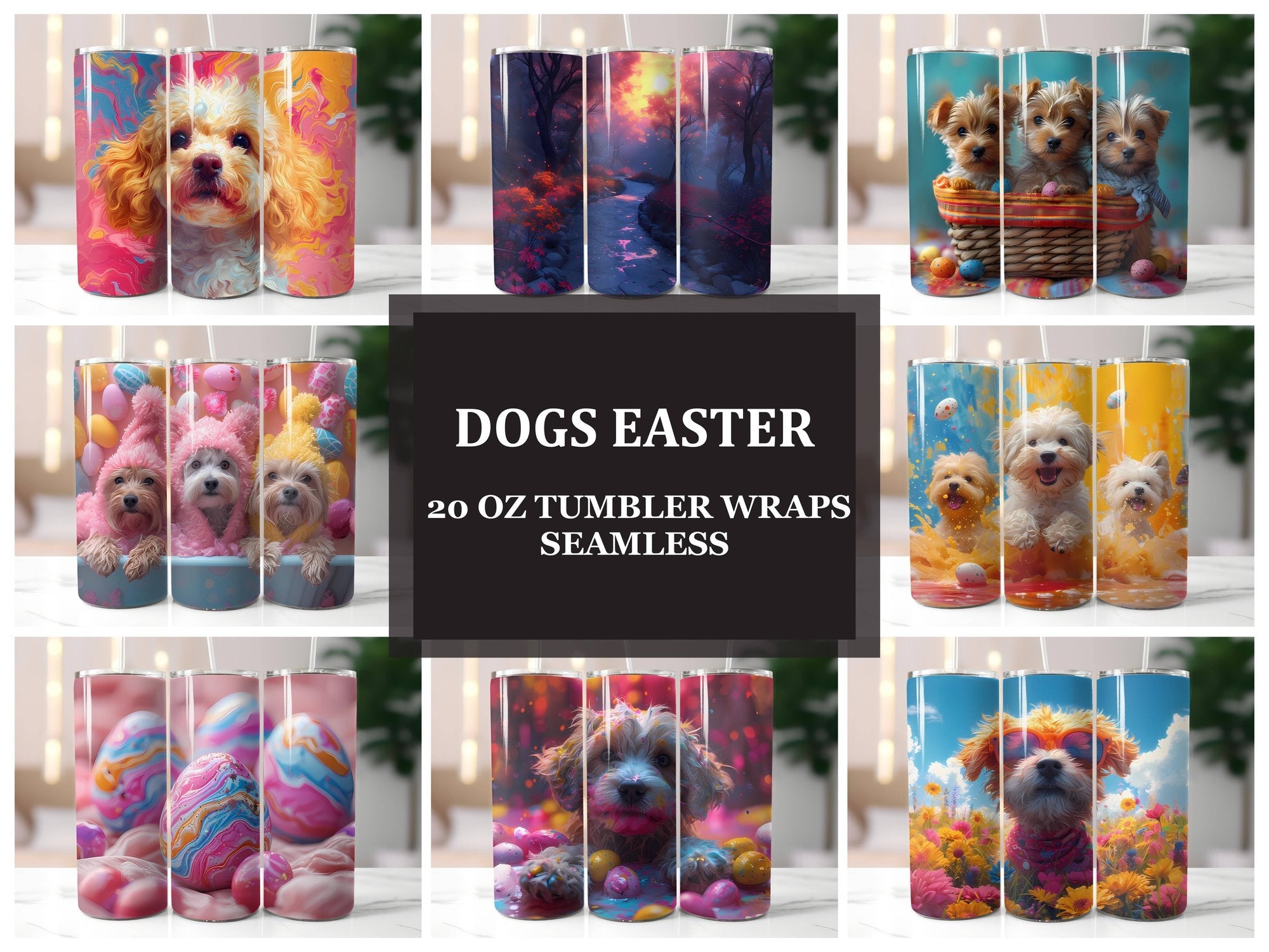 Dogs Easter 4 Tumbler Wrap - CraftNest