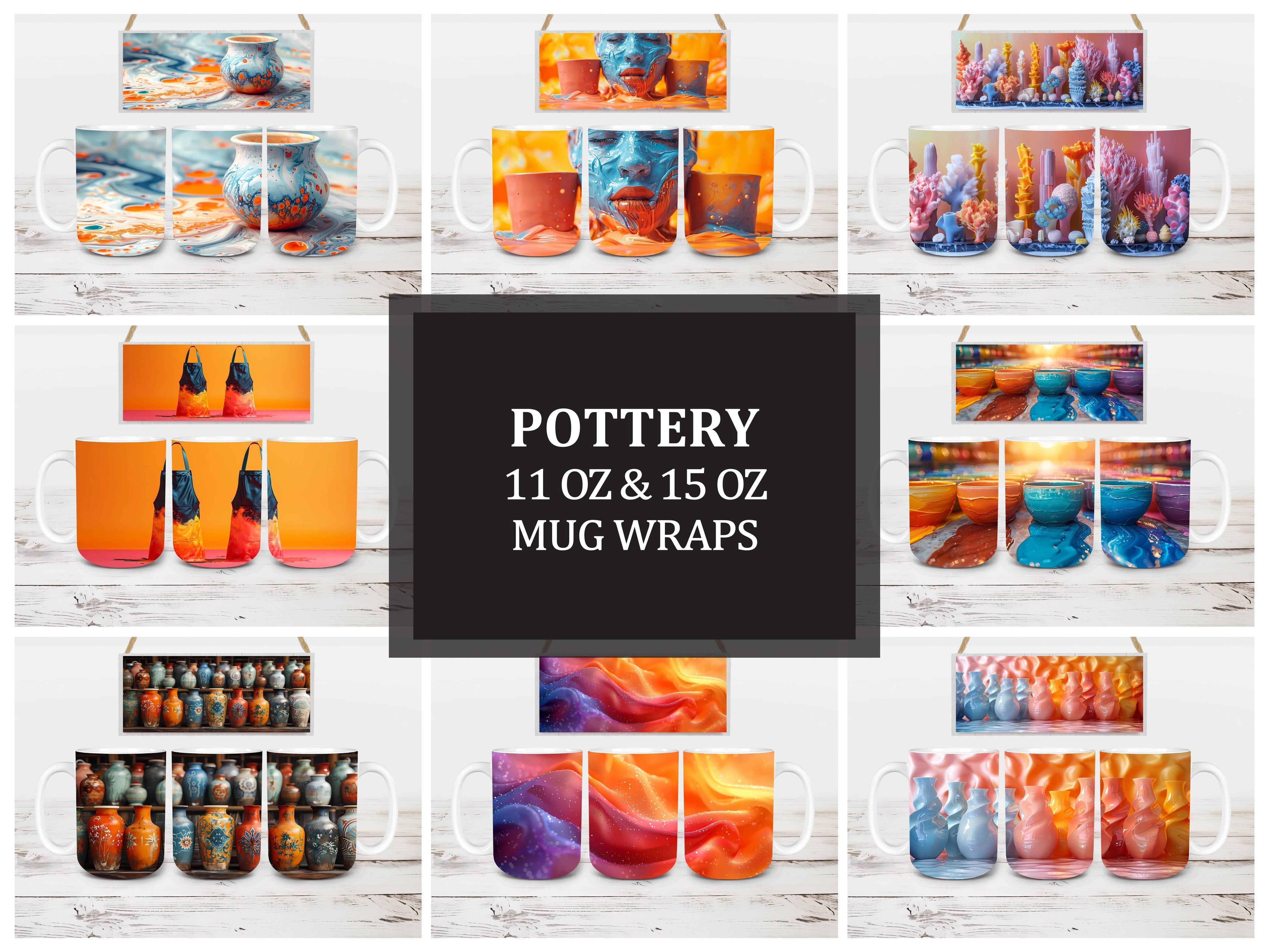 Pottery 1 Mug Wrap - CraftNest - Digital Crafting and Art