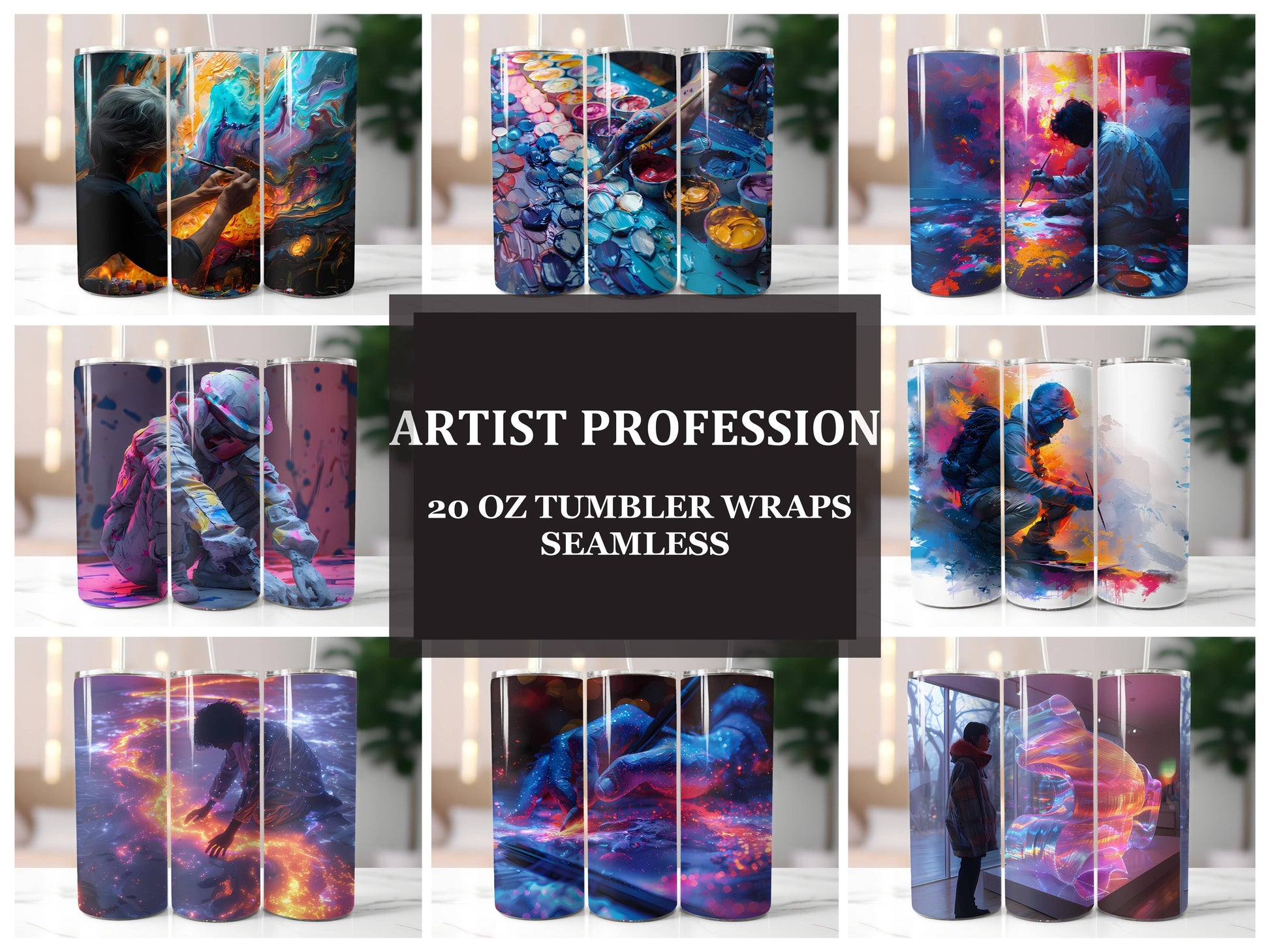 Artist Profession 4 Tumbler Wrap - CraftNest - Digital Crafting and Art