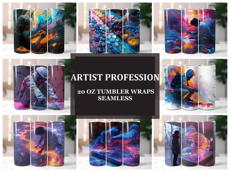 Artist Profession 4 Tumbler Wrap - CraftNest - Digital Crafting and Art