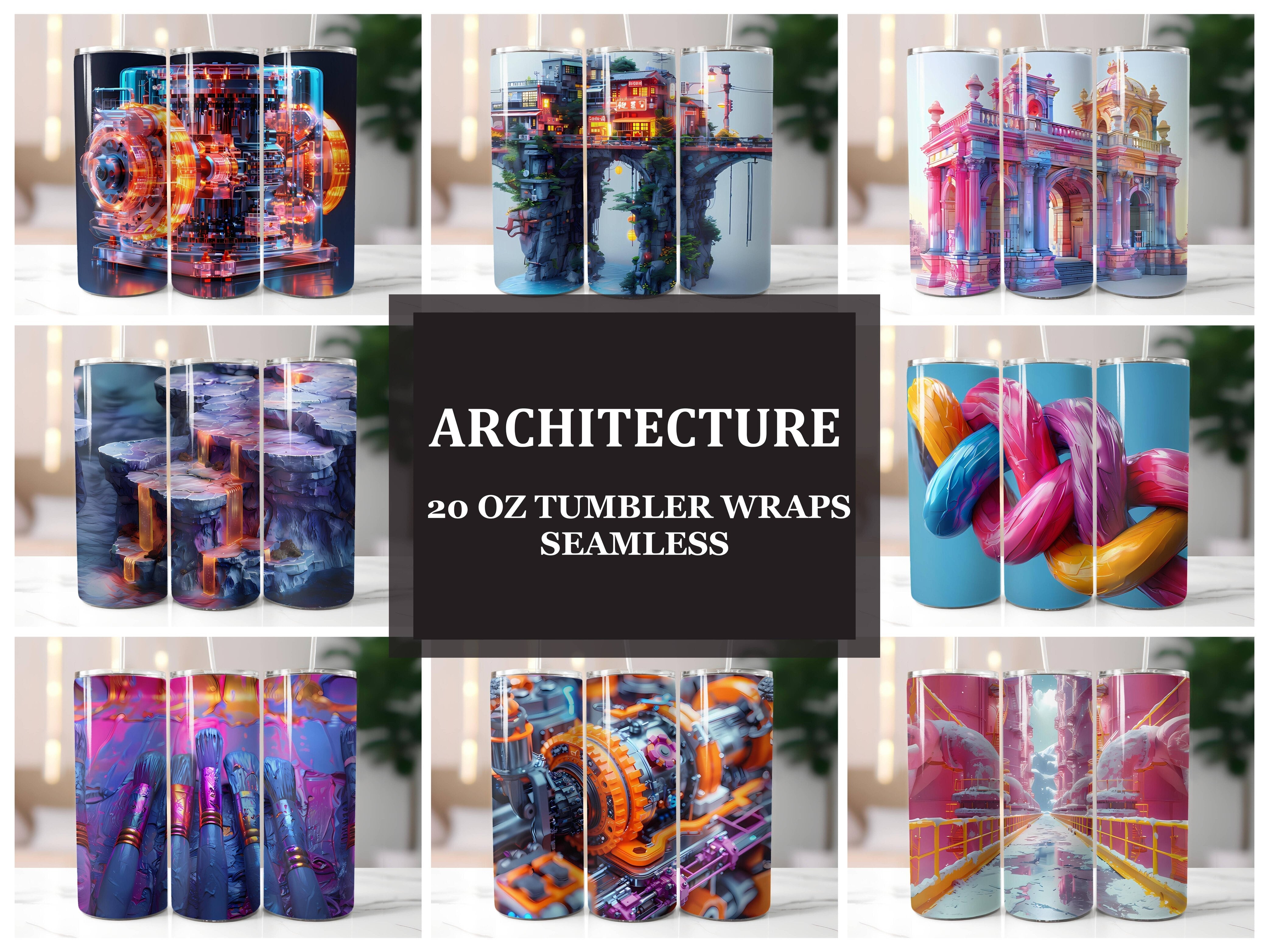 Architecture 3 Tumbler Wrap - CraftNest - Digital Crafting and Art