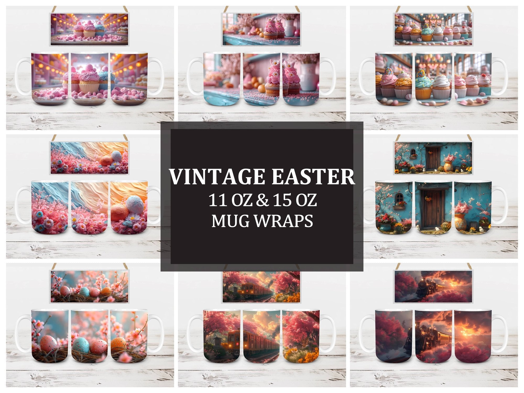 Vintage Easter 6 Mug Wrap - CraftNest