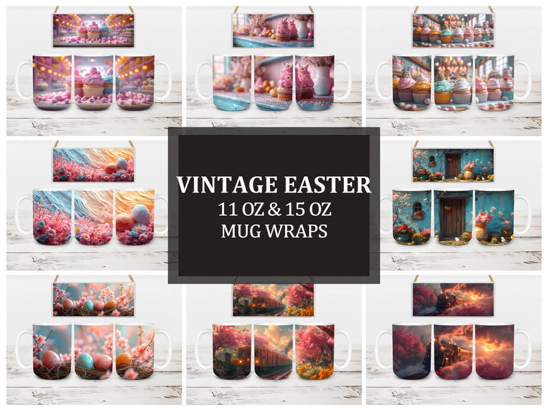 Vintage Easter 6 Mug Wrap - CraftNest
