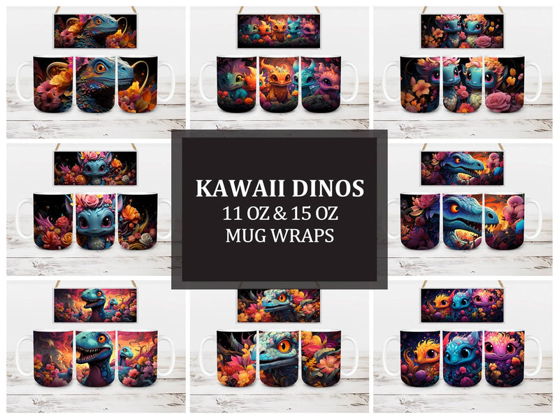 Kawaii Dinos 1 Mug Wrap - CraftNest