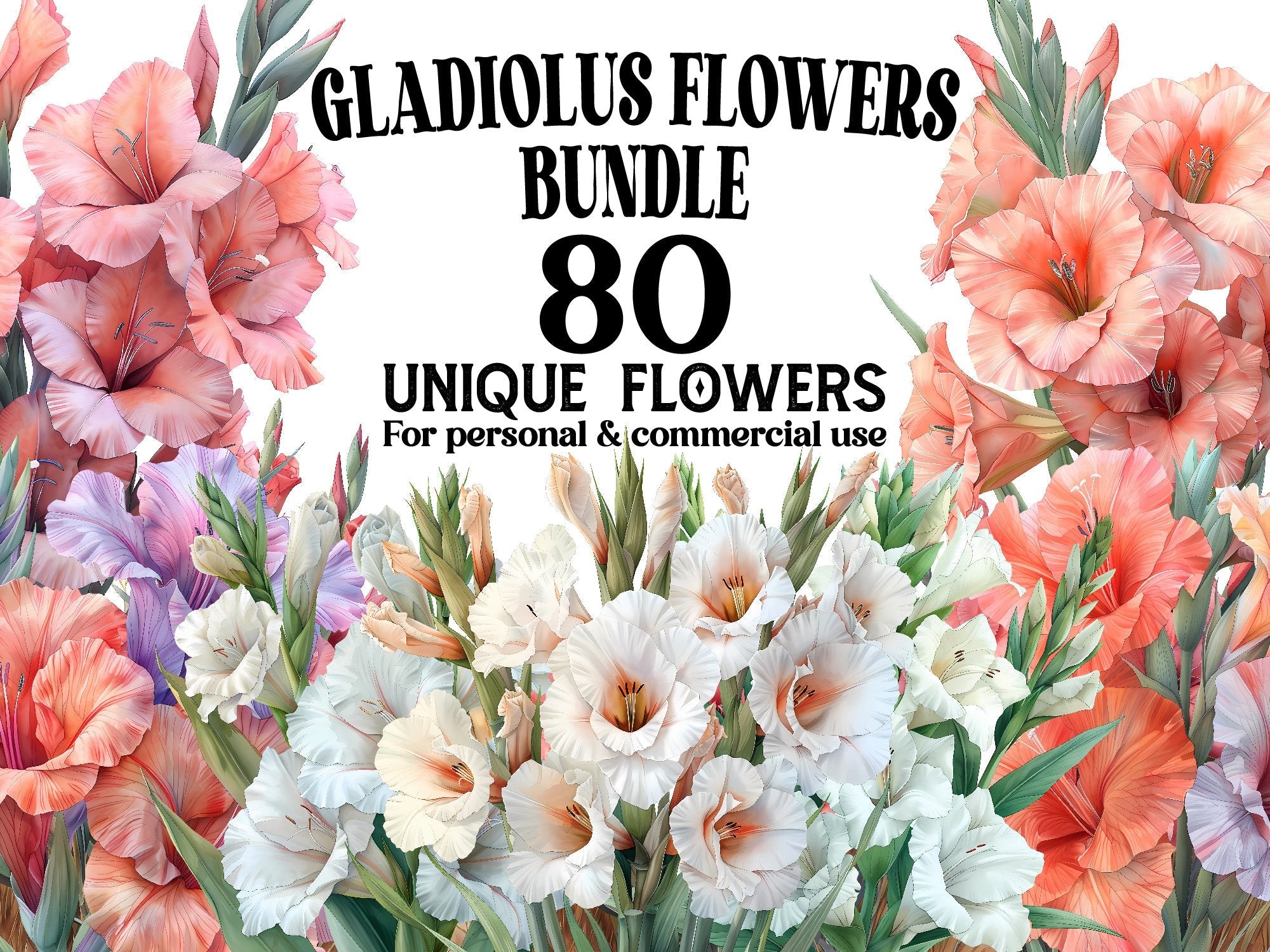 Gladiolus Flowers Clipart - CraftNest - Digital Crafting and Art