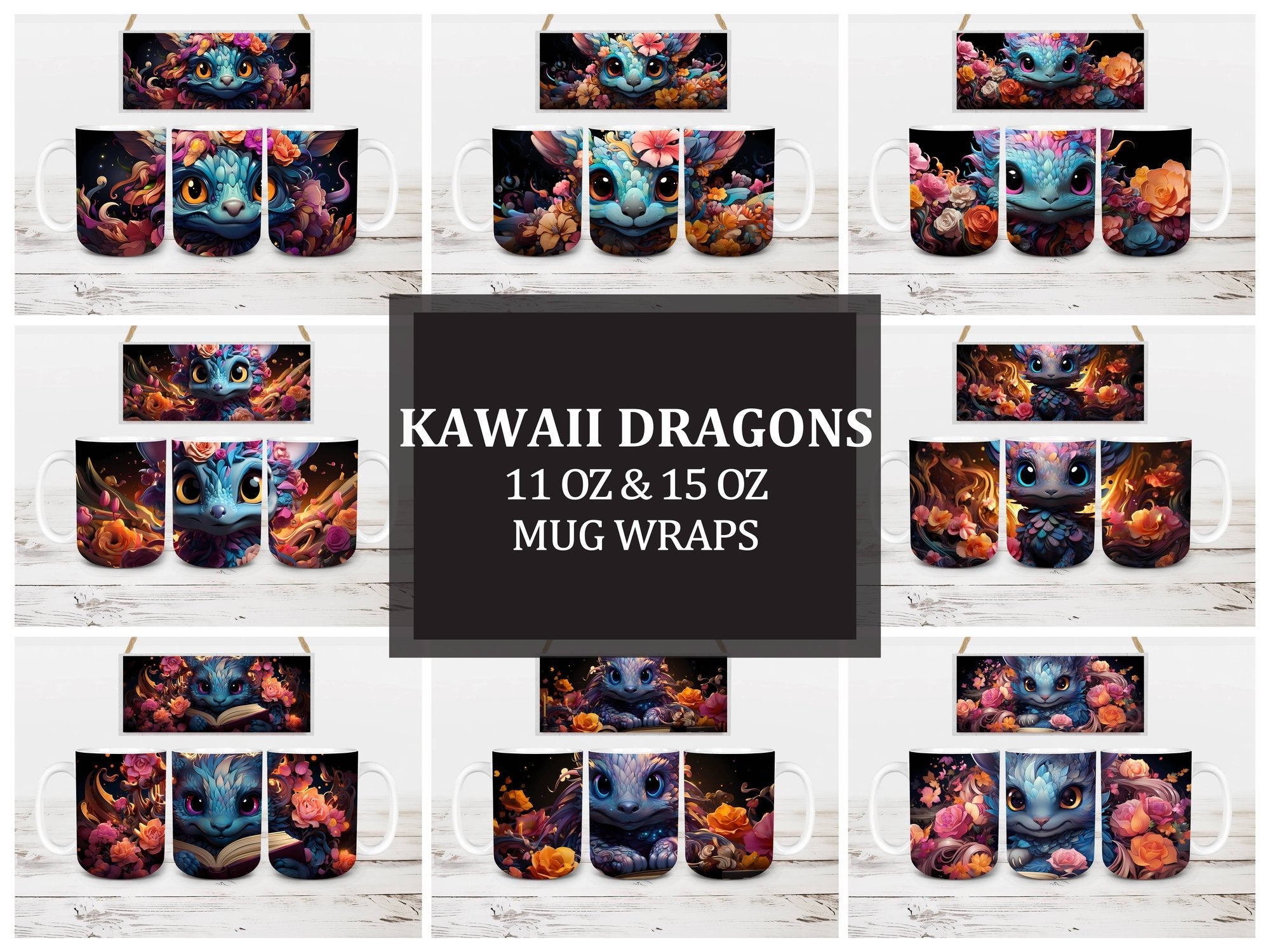 Kawaii Dragons 1 Mug Wrap - CraftNest