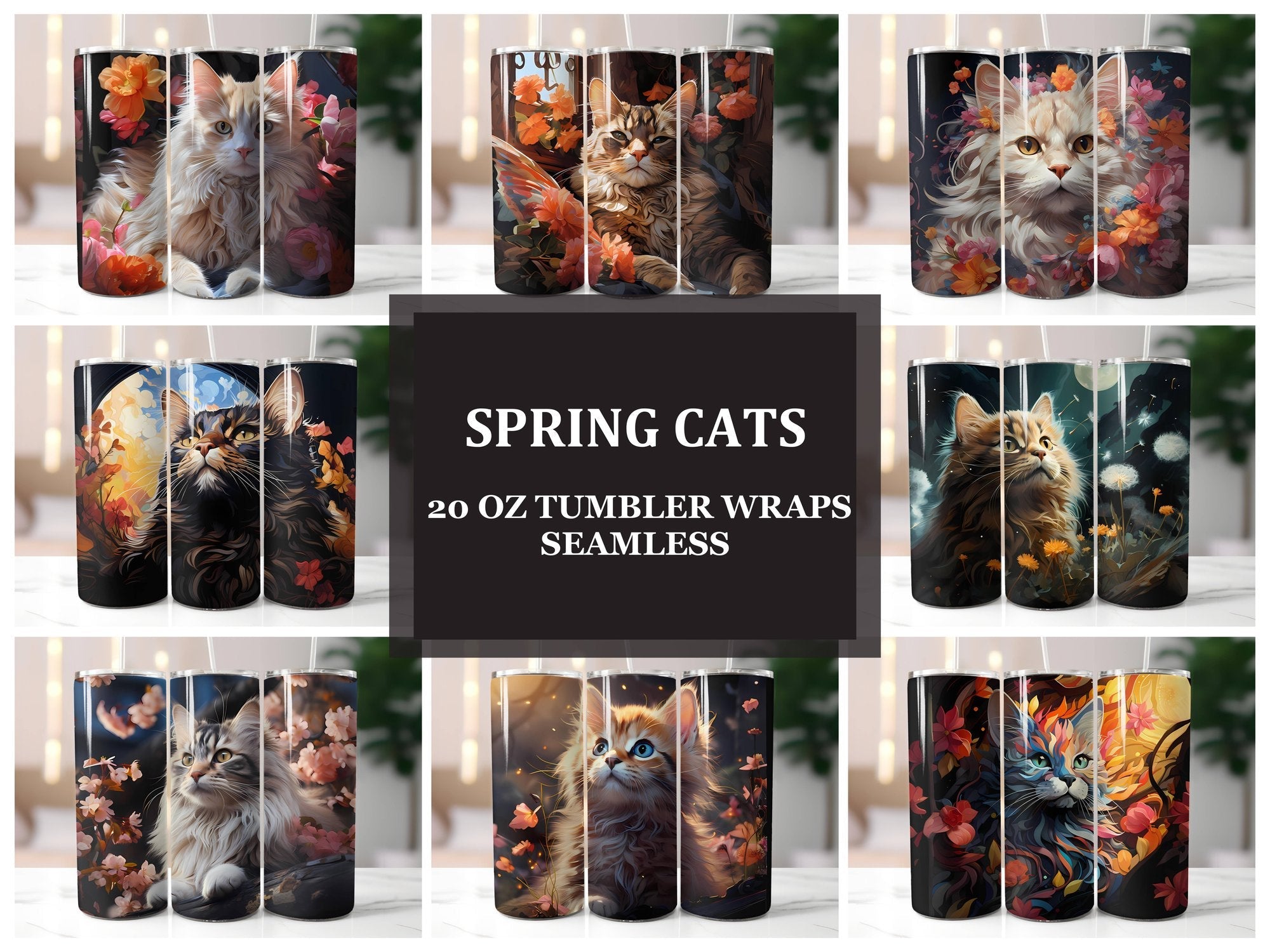 Spring Cats 2 Tumbler Wrap - CraftNest