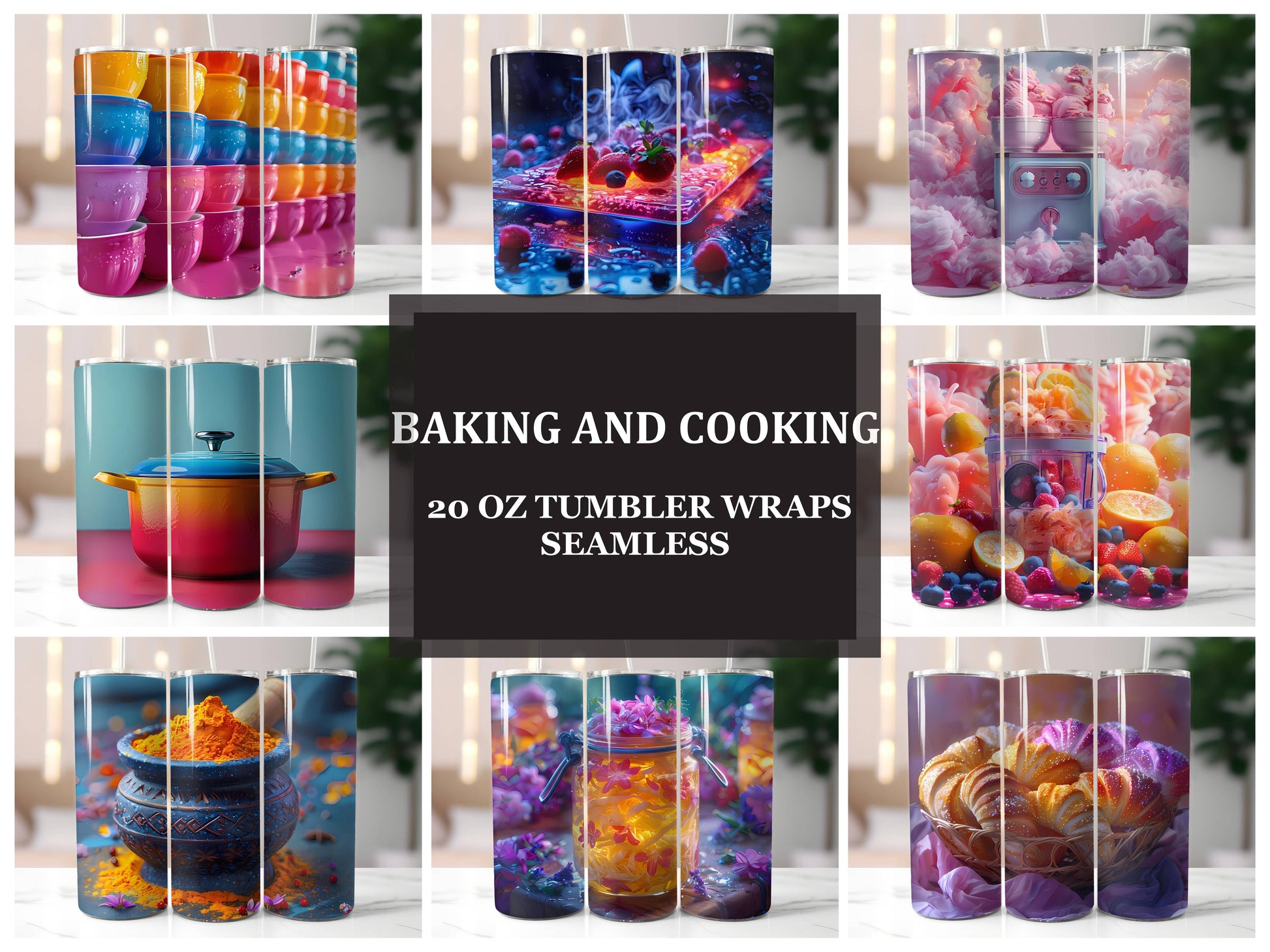 Baking and Cooking 3 Tumbler Wrap - CraftNest - Digital Crafting and Art
