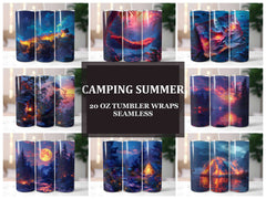 Camping Summer 3 Tumbler Wrap - CraftNest - Digital Crafting and Art