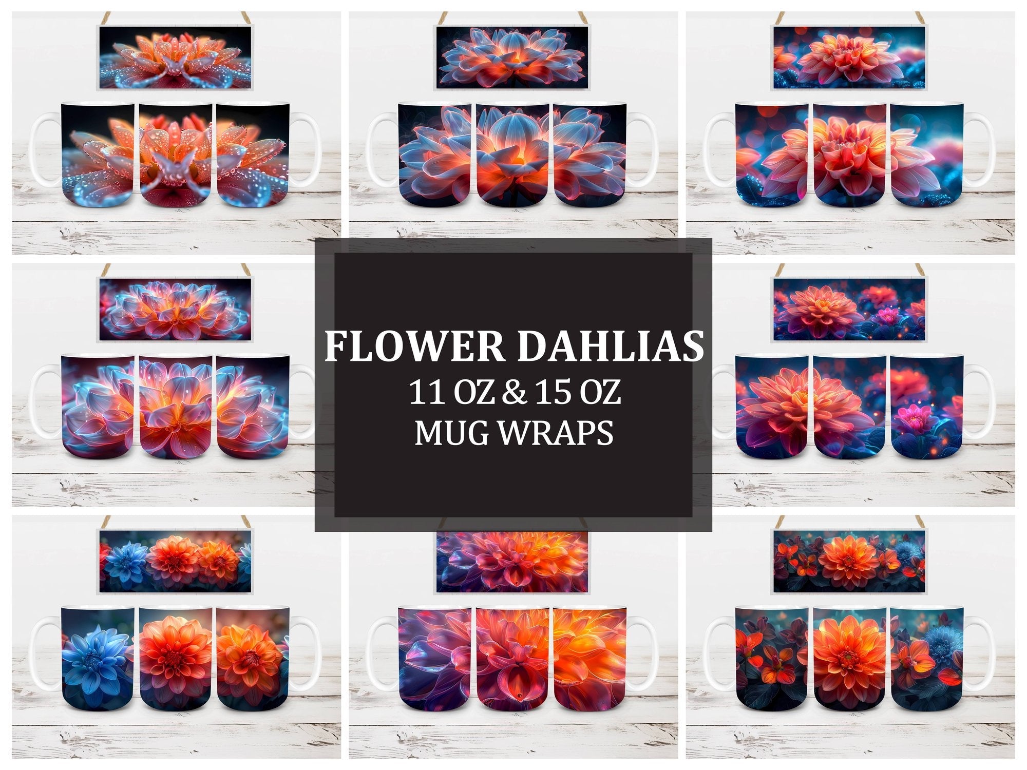 Flower Dahlias 6 Mug Wrap - CraftNest