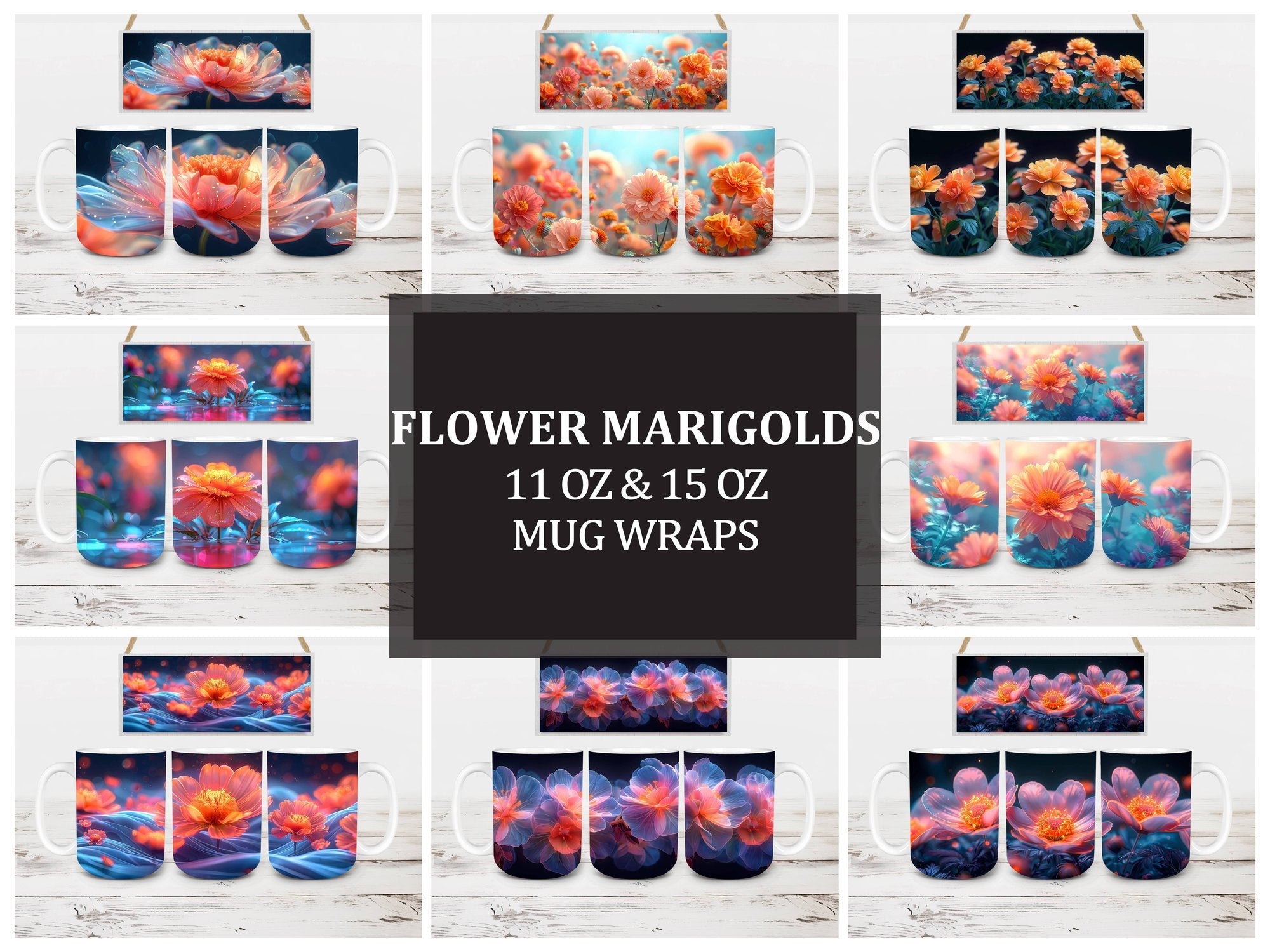 Flower Marigolds 8 Mug Wrap - CraftNest
