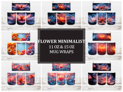 Flower Minimalist 8 Mug Wrap - CraftNest