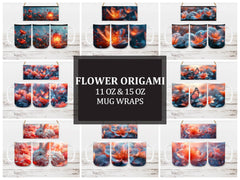 Flower Origami 4 Mug Wrap - CraftNest
