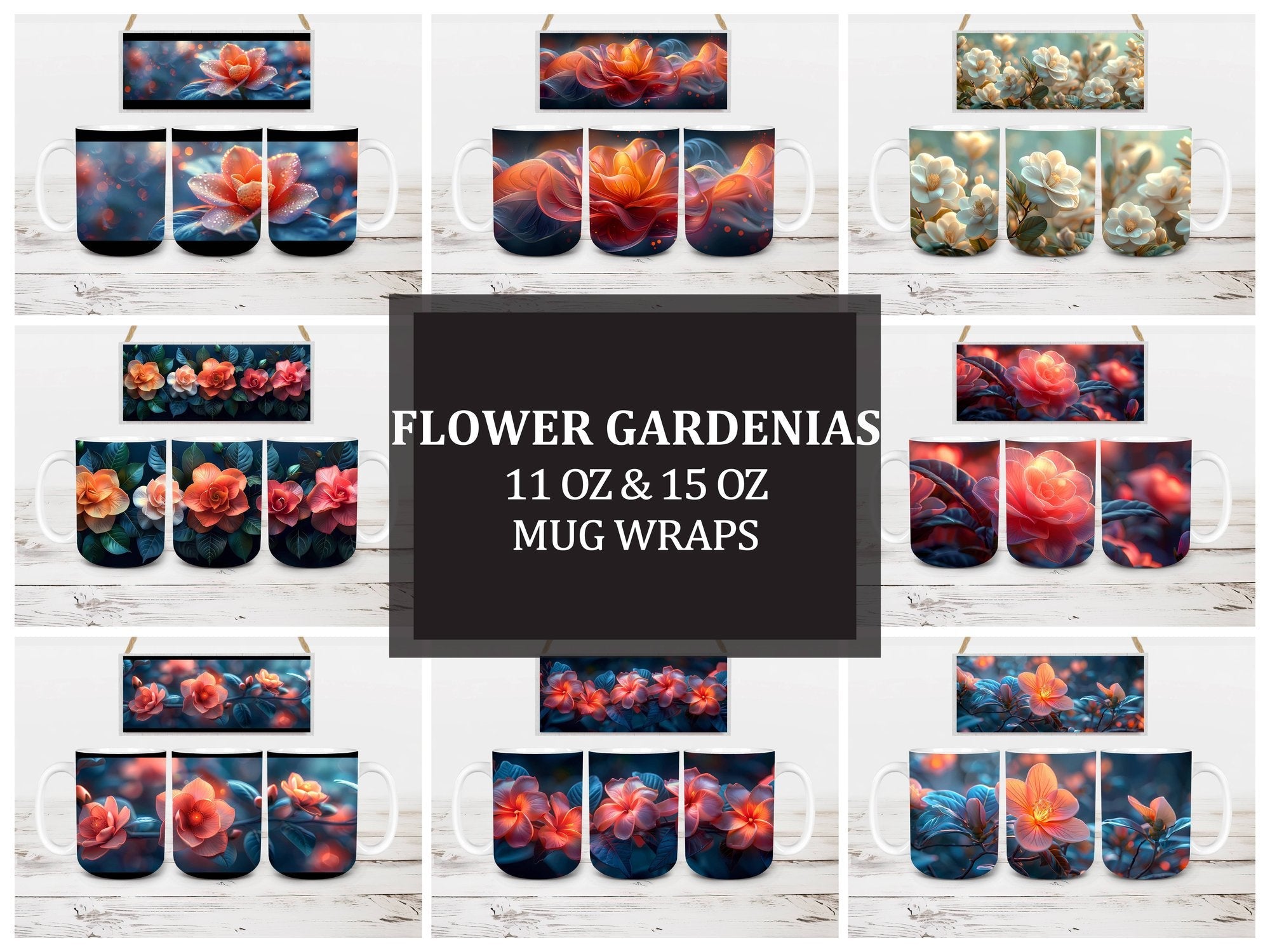 Flower Gardenias 7 Mug Wrap - CraftNest