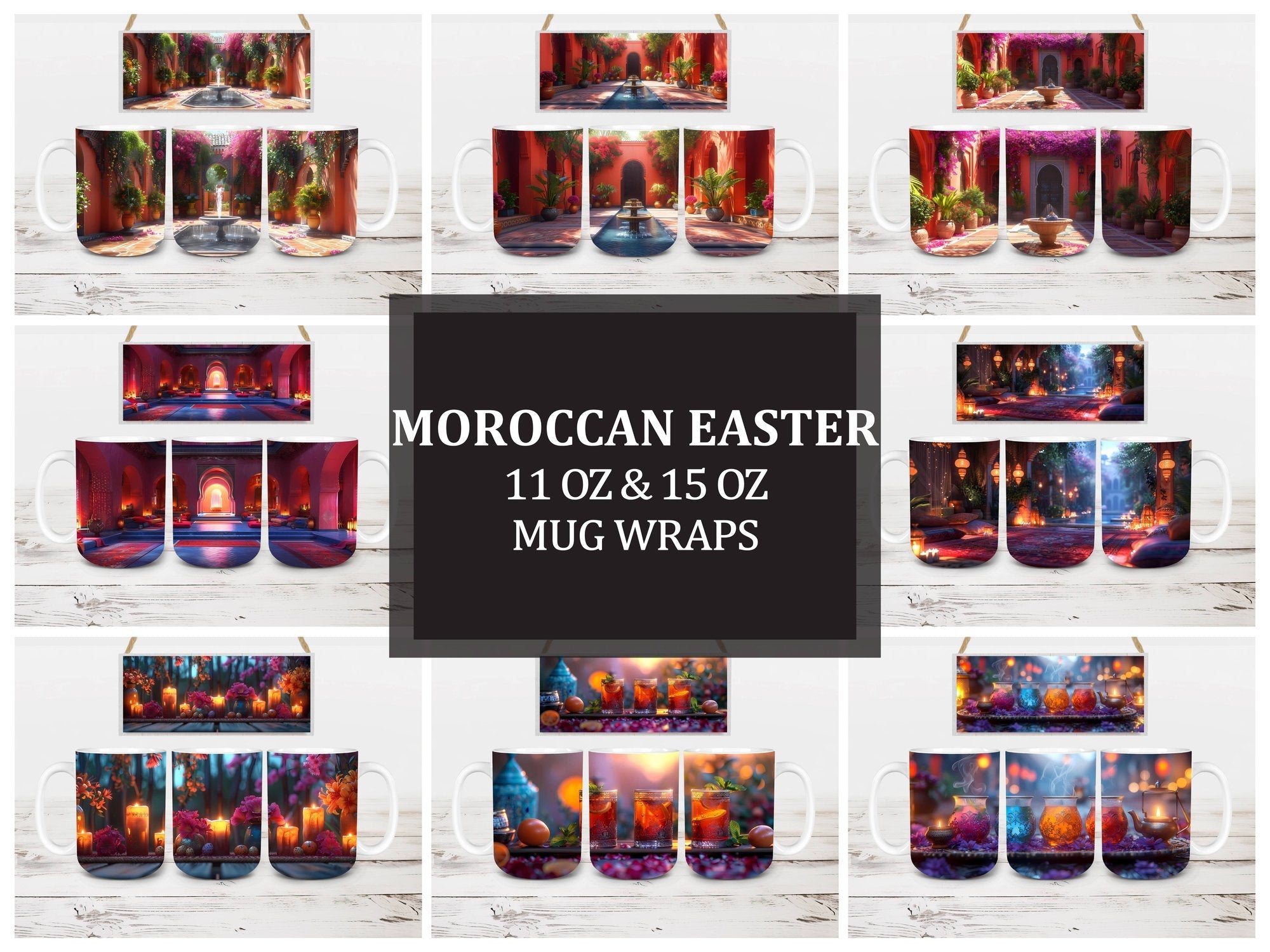 Moroccan Easter 3 Mug Wrap - CraftNest