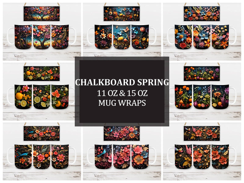 Chalkboard Spring 6 Mug Wrap - CraftNest