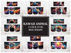 Kawaii Animal 3 Mug Wrap - CraftNest