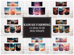 Kawaii Farming 6 Mug Wrap - CraftNest