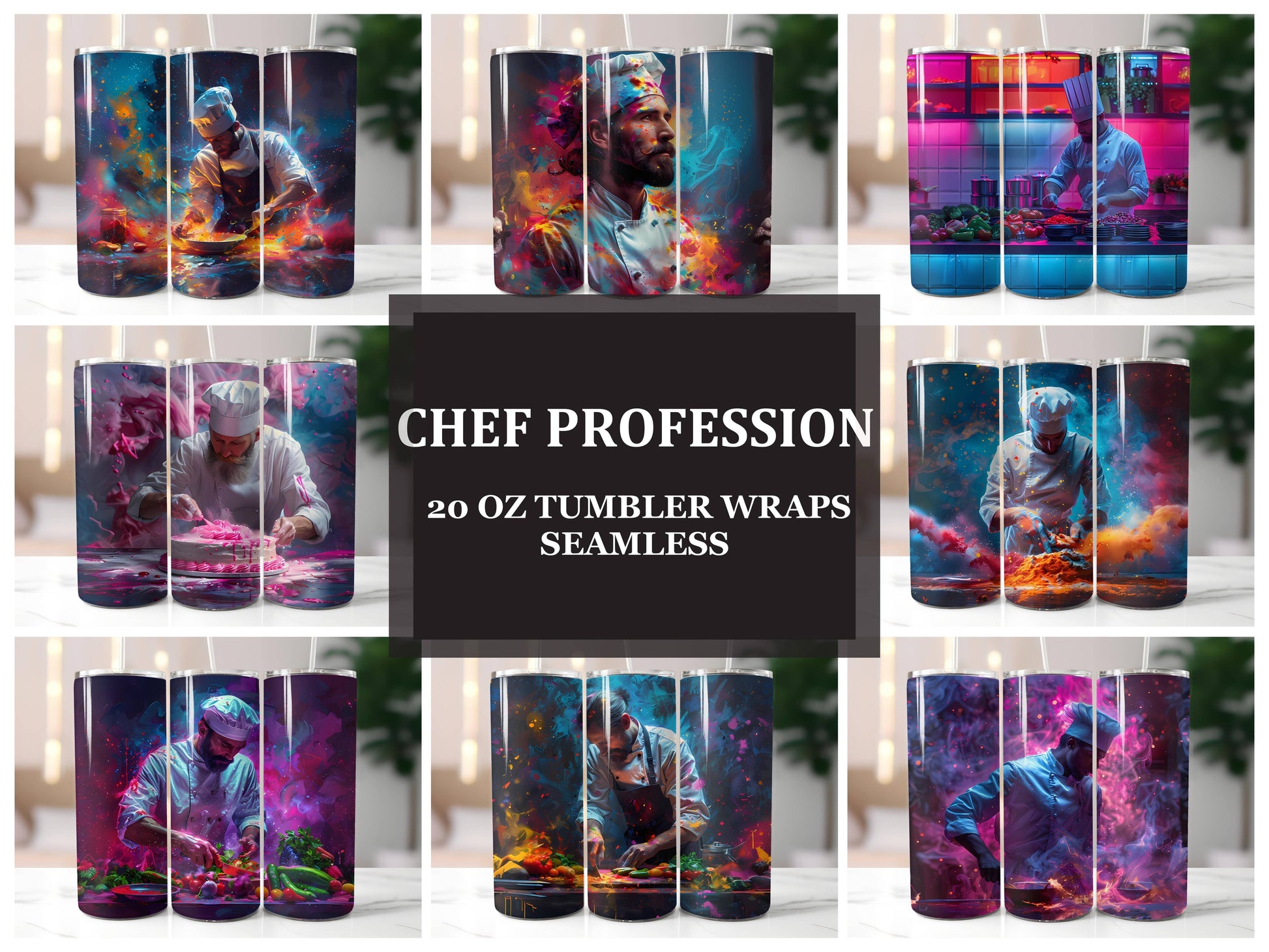 Chef Profession 1 Tumbler Wrap - CraftNest - Digital Crafting and Art