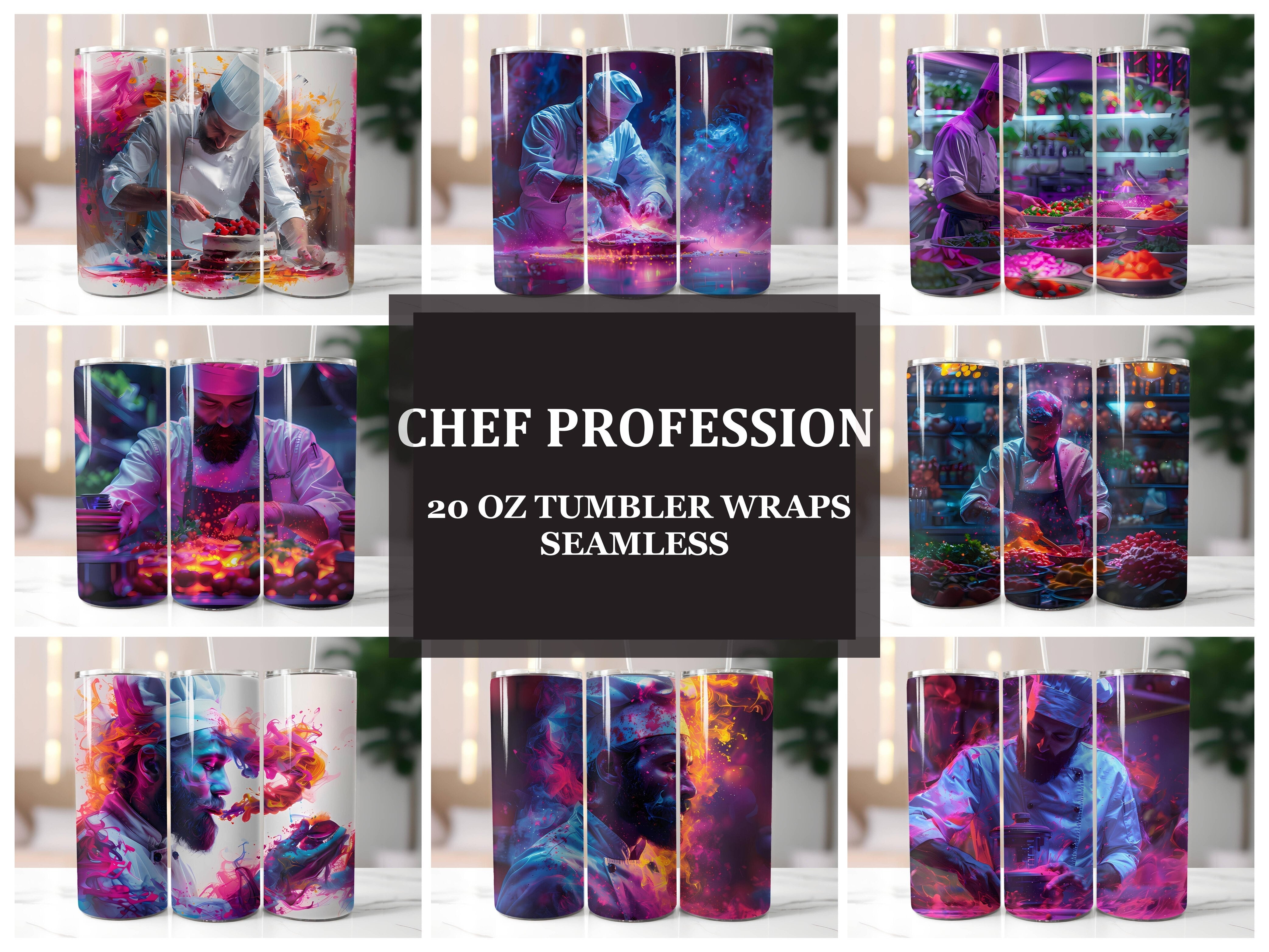 Chef Profession 3 Tumbler Wrap - CraftNest - Digital Crafting and Art