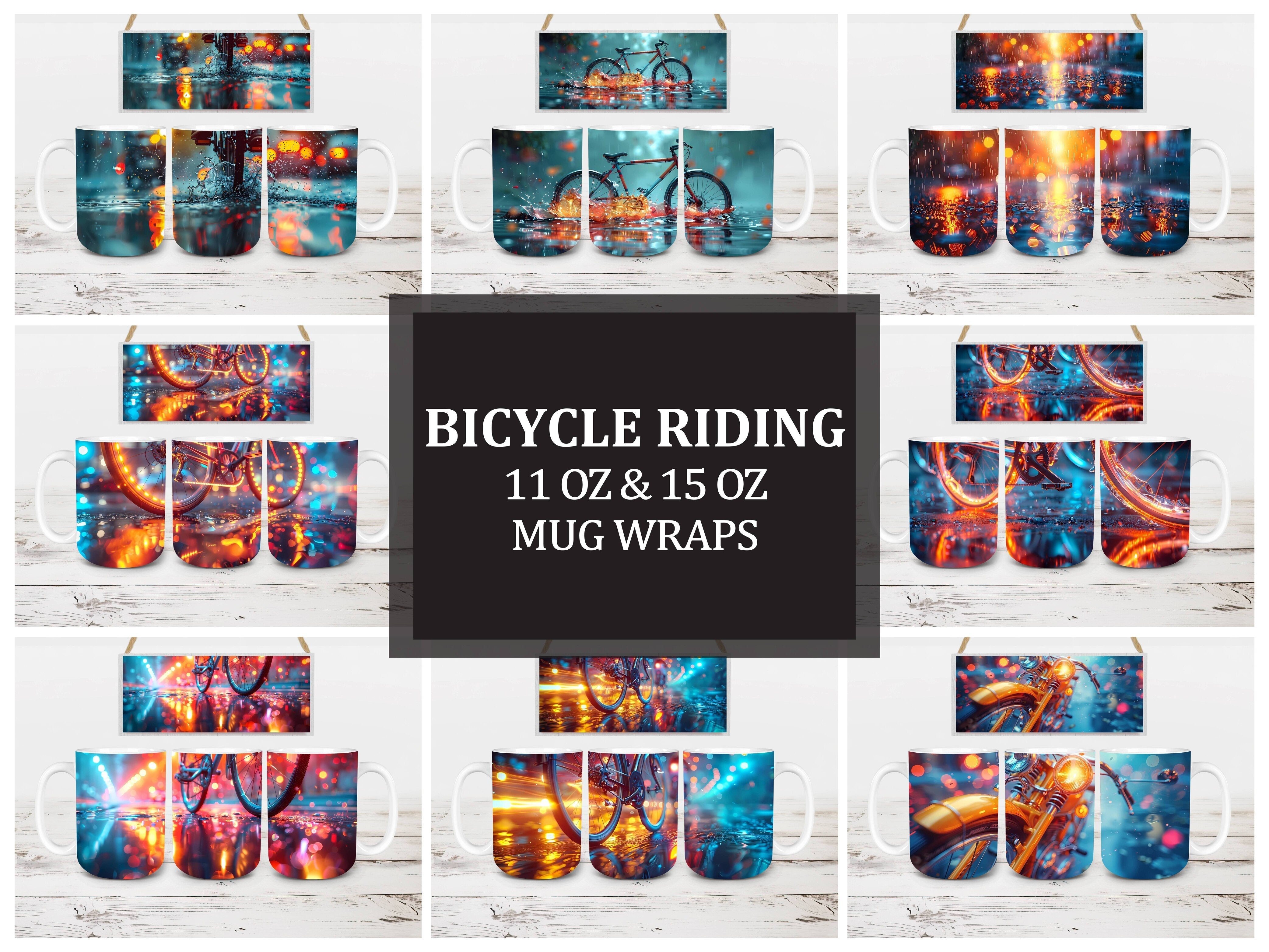 Bicycle Riding 3 Mug Wrap - CraftNest - Digital Crafting and Art