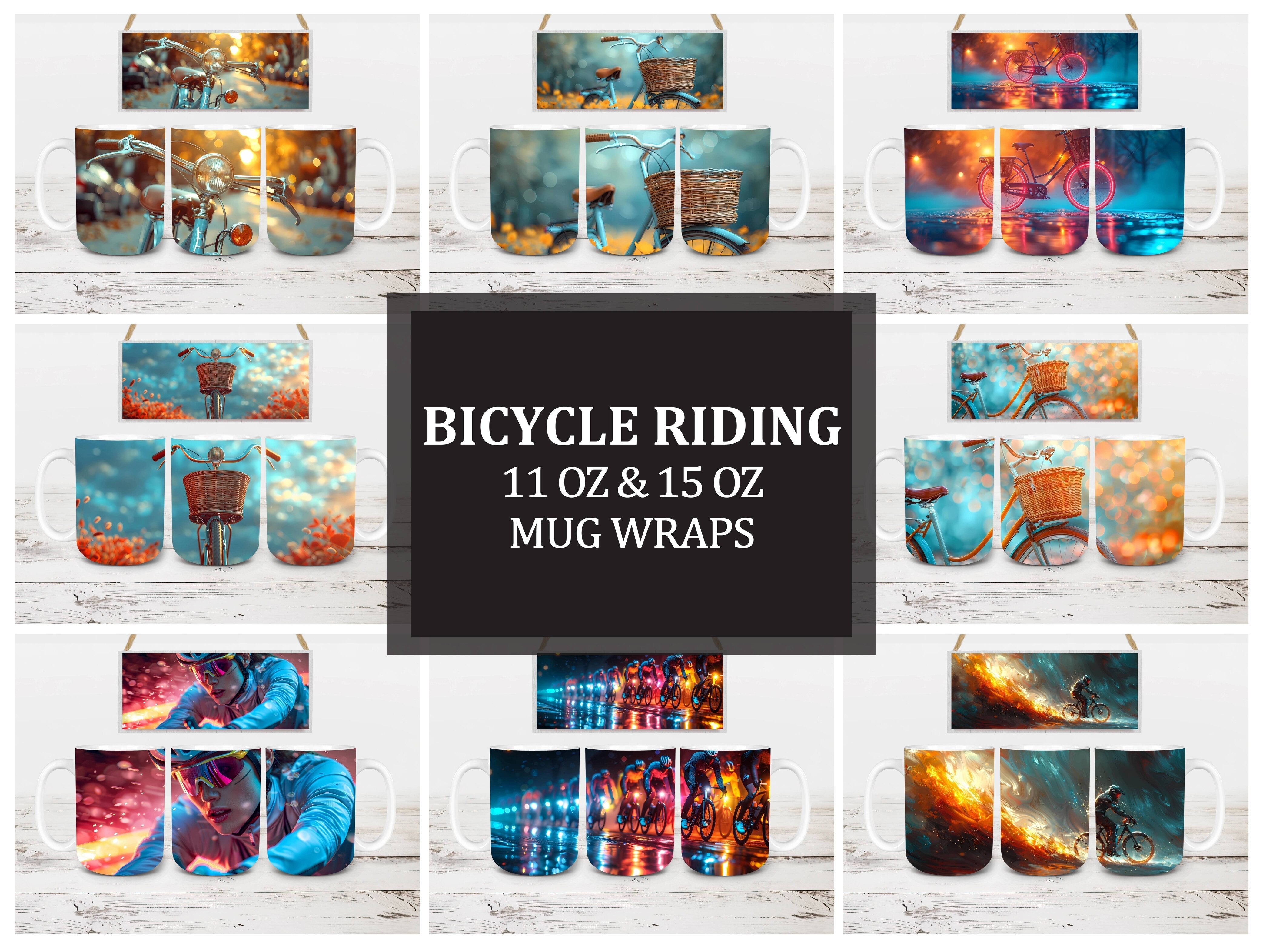 Bicycle Riding 4 Mug Wrap - CraftNest - Digital Crafting and Art