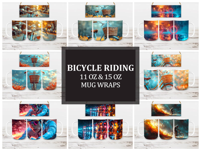 Bicycle Riding 4 Mug Wrap - CraftNest - Digital Crafting and Art