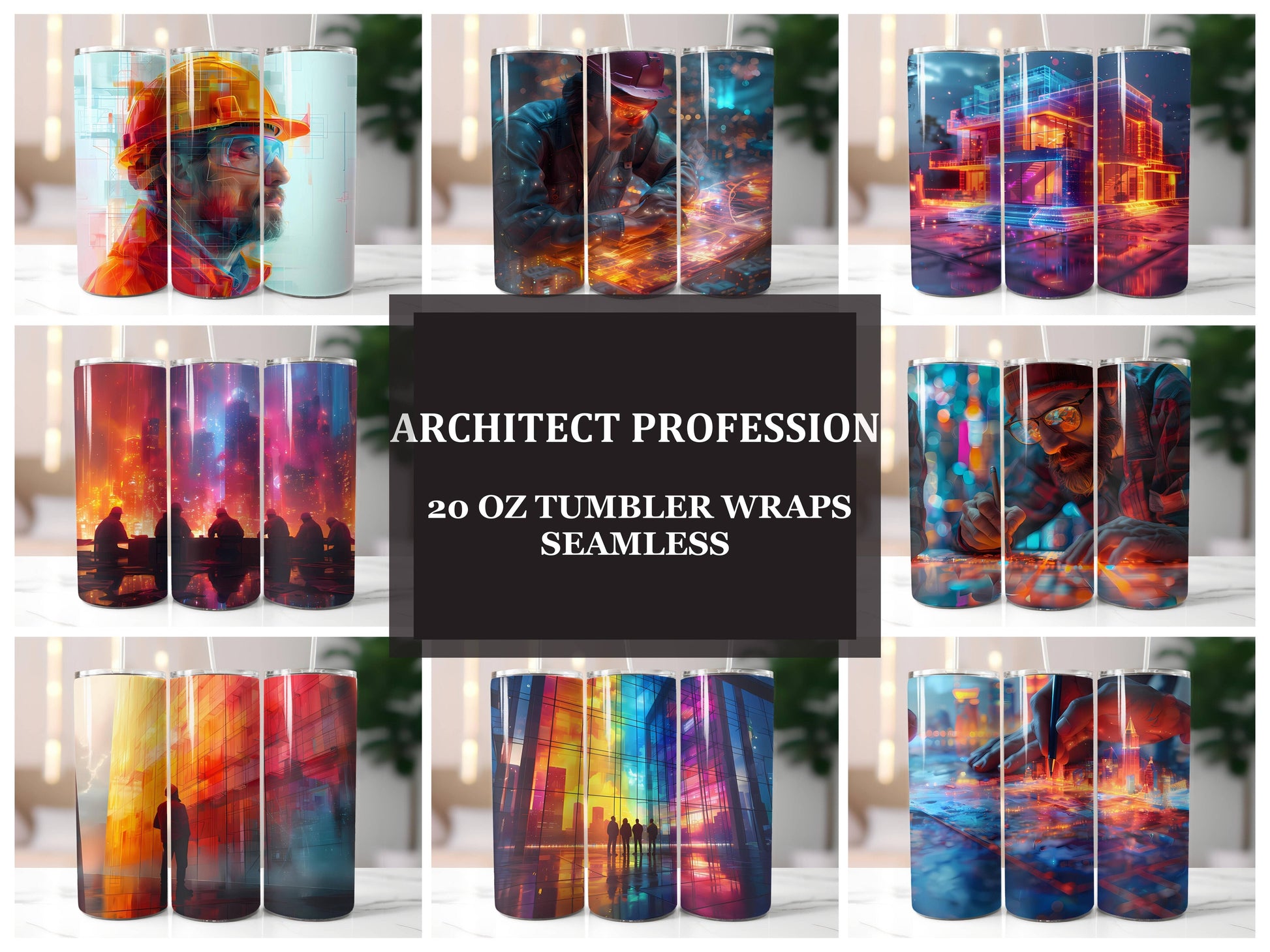 Architect Profession 3 Tumbler Wrap - CraftNest - Digital Crafting and Art