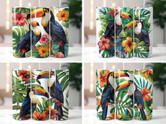 Tropical Toucan Paradise Tumbler Wrap - CraftNest - Digital Crafting and Art