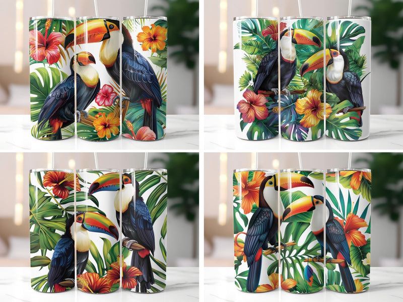 Tropical Toucan Paradise Tumbler Wrap - CraftNest - Digital Crafting and Art