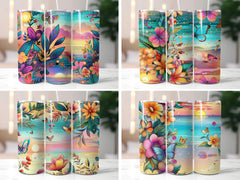 Tropical Sunset Paradise Tumbler Wrap - CraftNest - Digital Crafting and Art