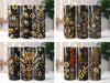 Golden Art Deco Floral Tumbler Wrap