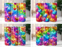Vibrant Balloon Hearts Tumbler Wrap - CraftNest - Digital Crafting and Art