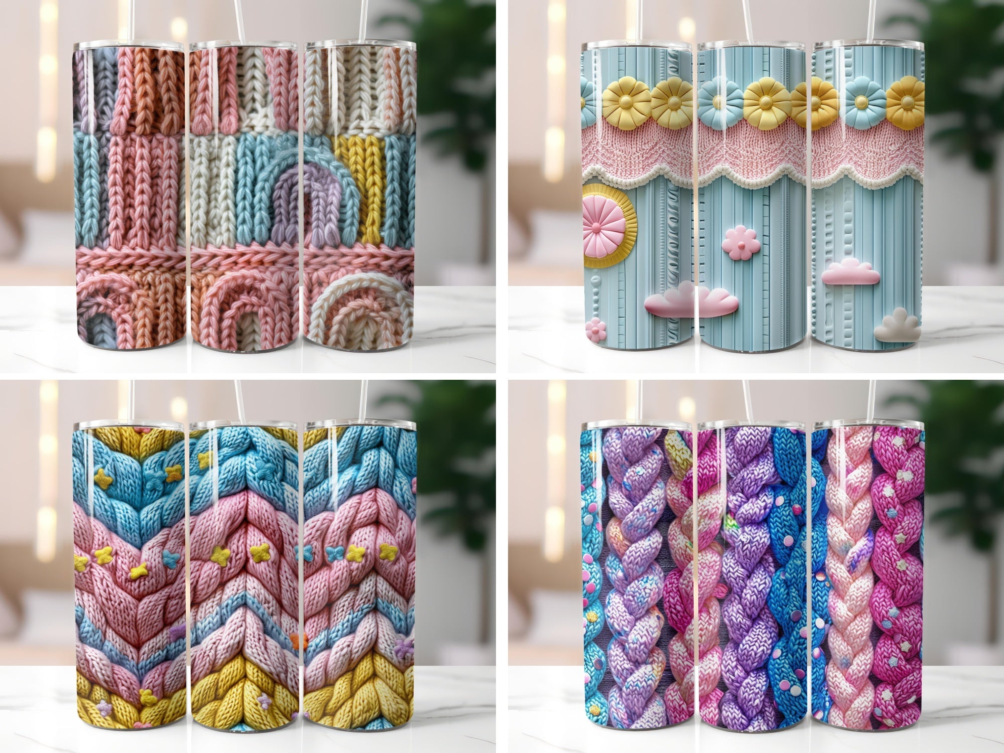 3D Knitting Patterns Tumbler Wrap - CraftNest - Digital Crafting and Art