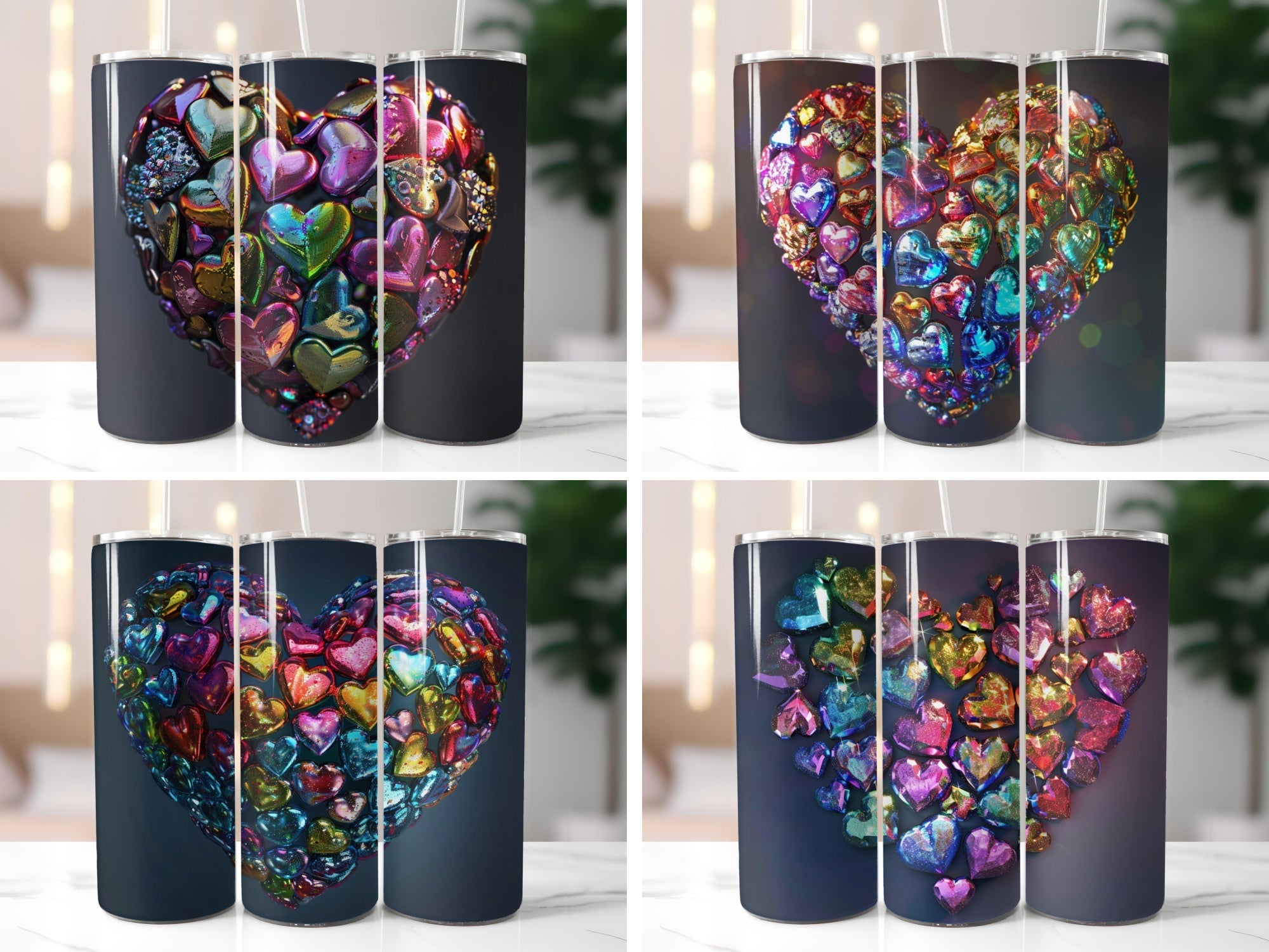Colorful Hearts Tumbler Wrap - CraftNest - Digital Crafting and Art