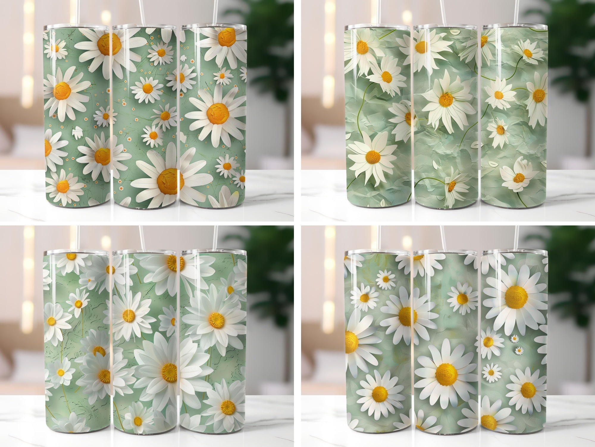 Paper Style Tulips Tumbler Wrap - CraftNest - Digital Crafting and Art