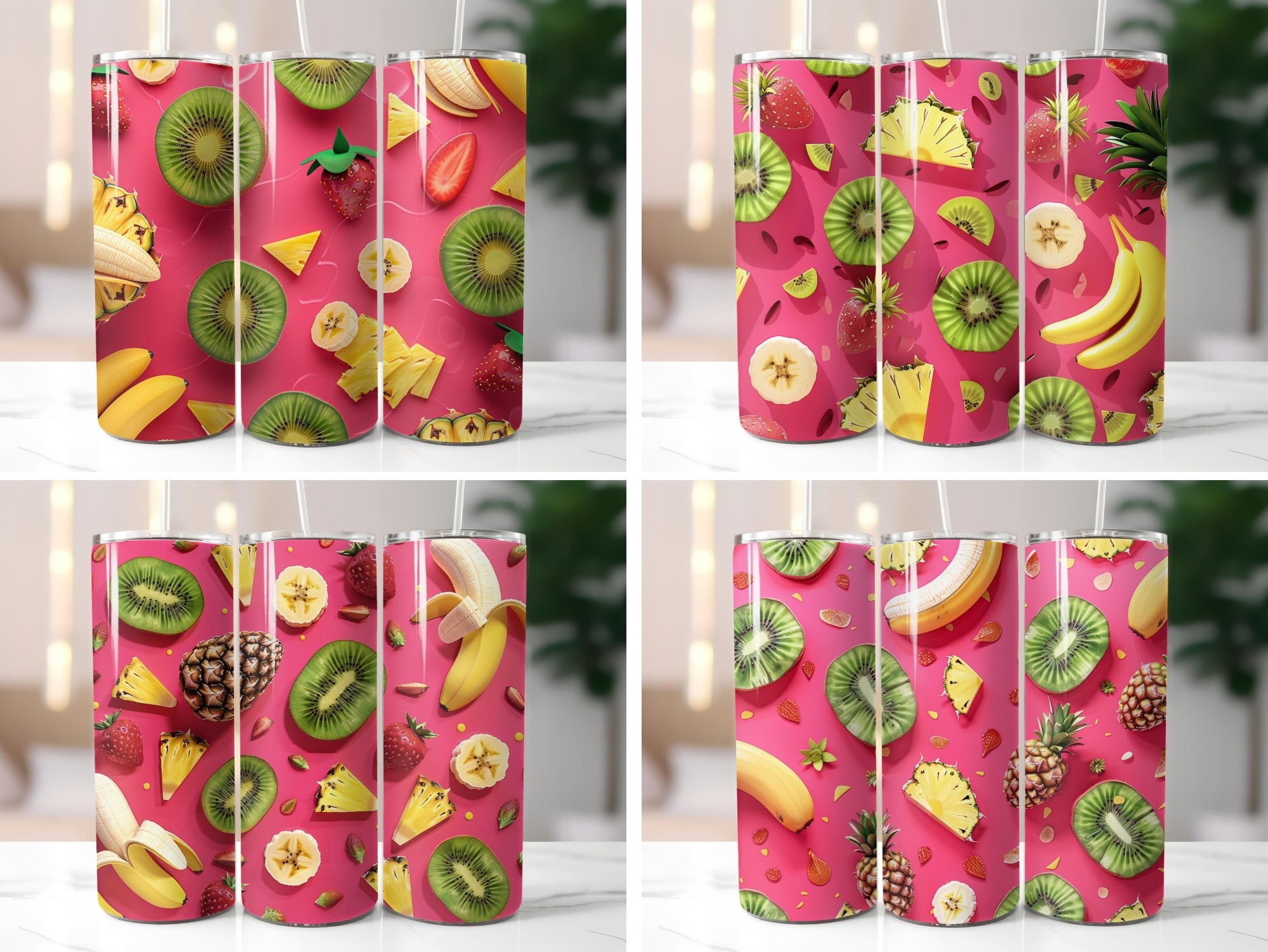 Tropical Fruit Pattern Tumbler Wrap - CraftNest - Digital Crafting and Art