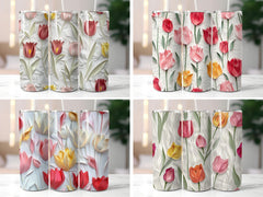 Paper Style Tulips Tumbler Wrap - CraftNest - Digital Crafting and Art