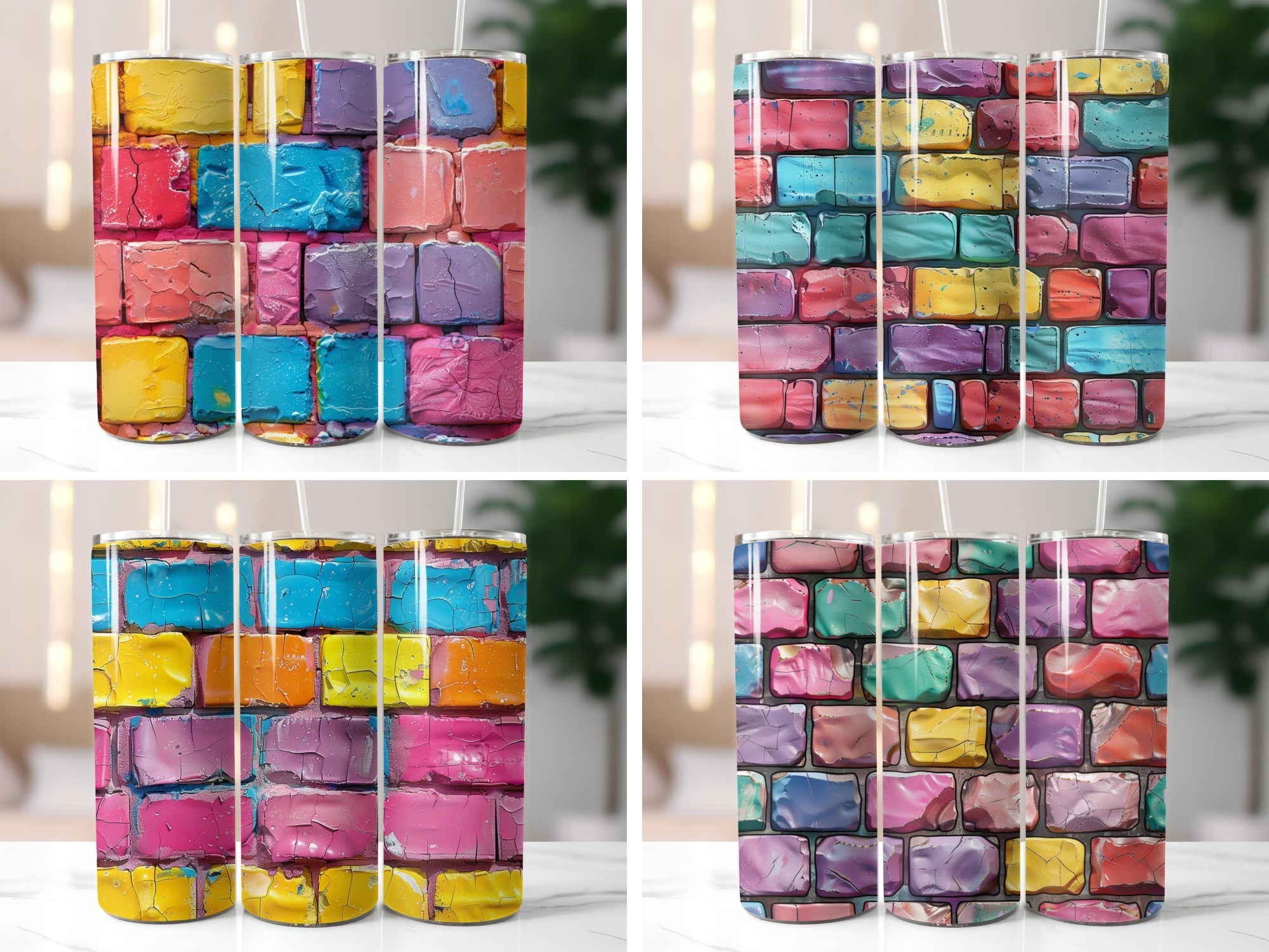 Candy Texture Brick Wall Tumbler Wrap - CraftNest - Digital Crafting and Art