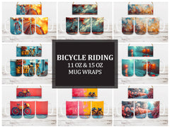 Bicycle Riding 5 Mug Wrap - CraftNest - Digital Crafting and Art