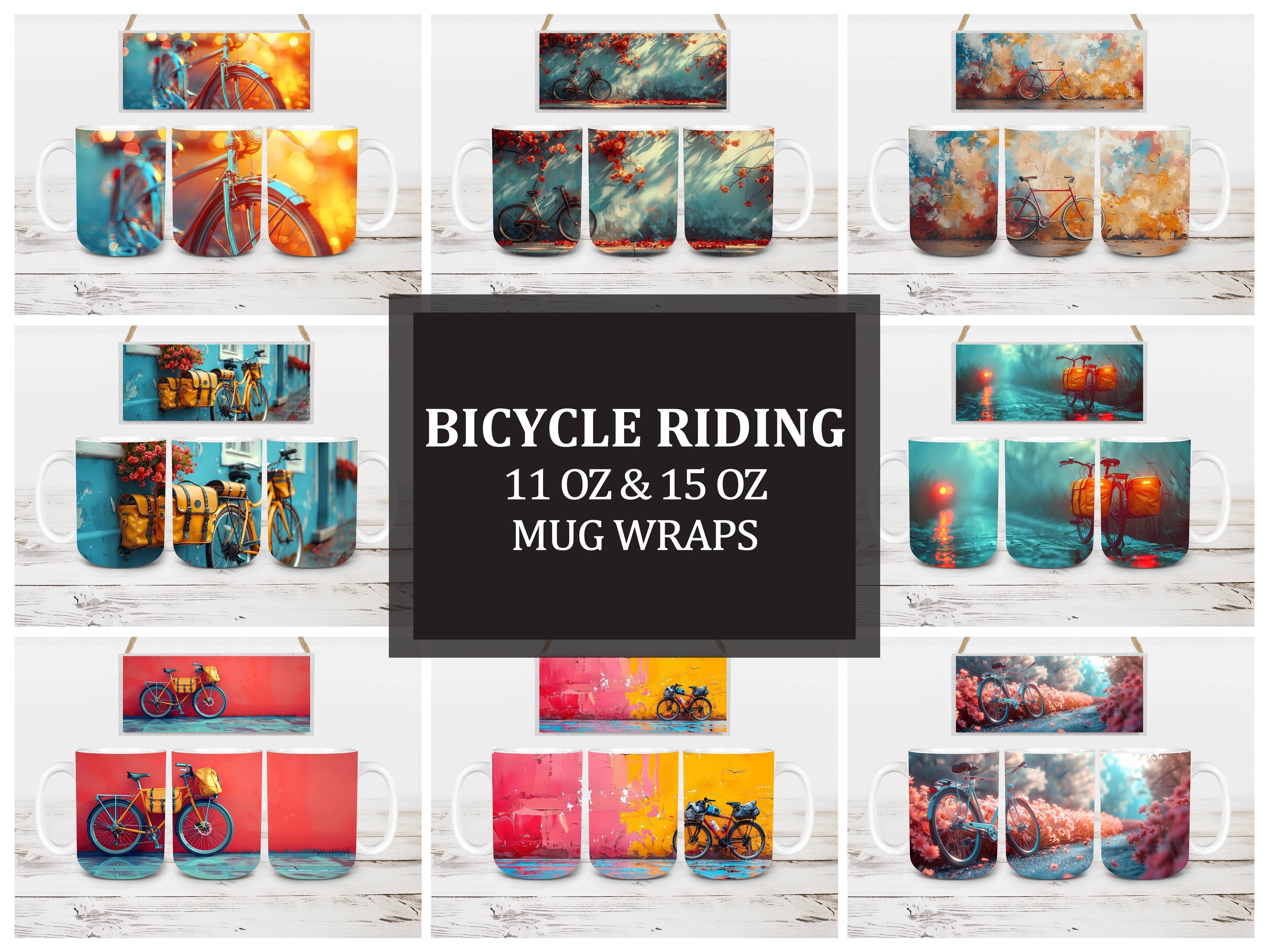Bicycle Riding 5 Mug Wrap - CraftNest - Digital Crafting and Art