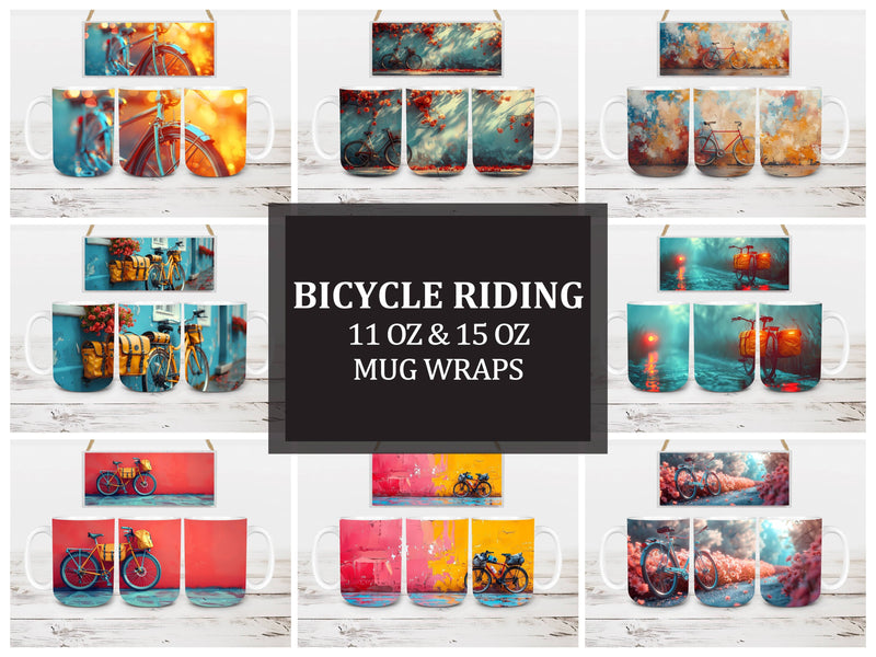 Bicycle Riding 5 Mug Wrap - CraftNest - Digital Crafting and Art