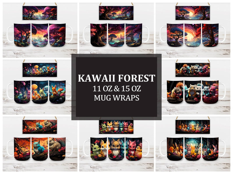Kawaii Forest 8 Mug Wrap - CraftNest