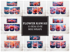 Flower Kawaii 4 Mug Wrap - CraftNest
